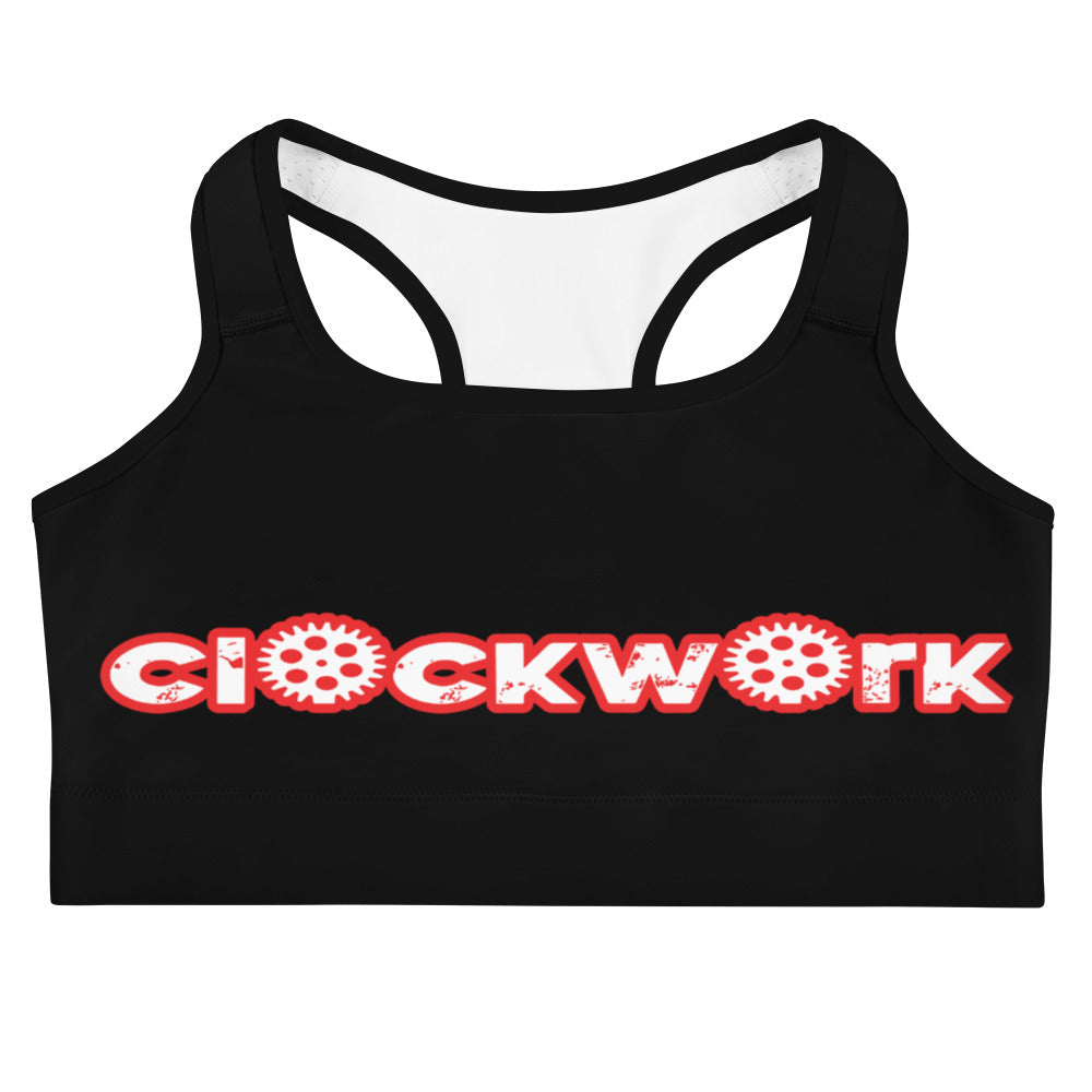 Red Black and White Sports bra