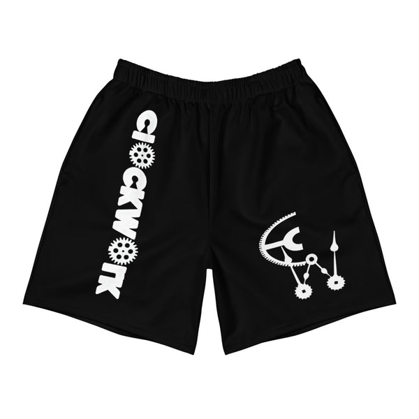 Clockwork White Word Logo Men's Athletic Long Shorts