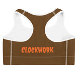 Clockwork Brown and Orange Logo Sports bra