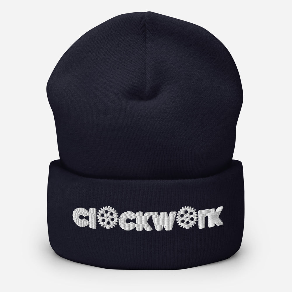 Clockwork word embroidery skully hat