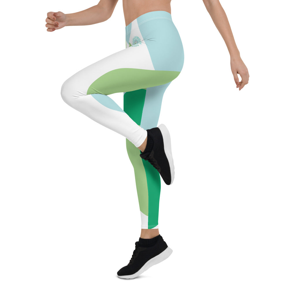circle Hyper jade aqua Blue Frosted spruce Leggings