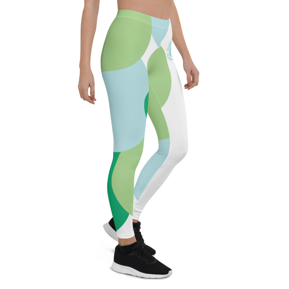 circle Hyper jade aqua Blue Frosted spruce Leggings