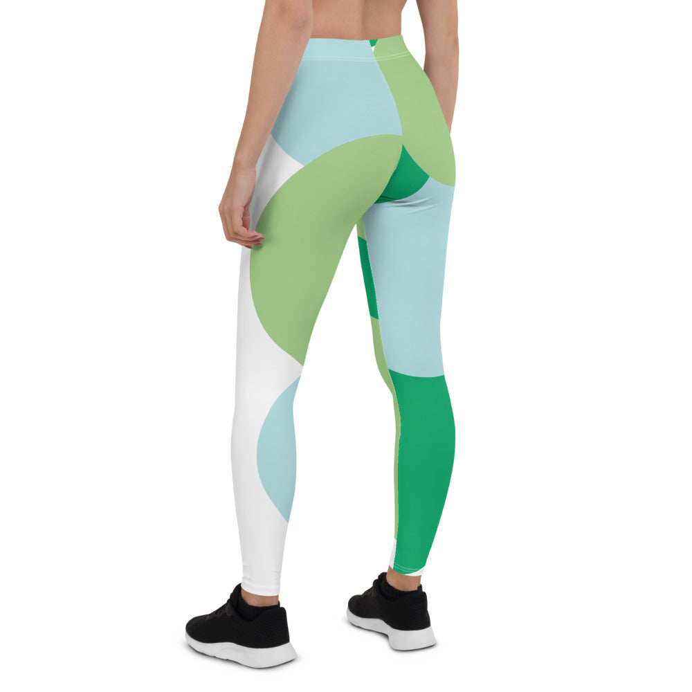 circle Hyper jade aqua Blue Frosted spruce Leggings