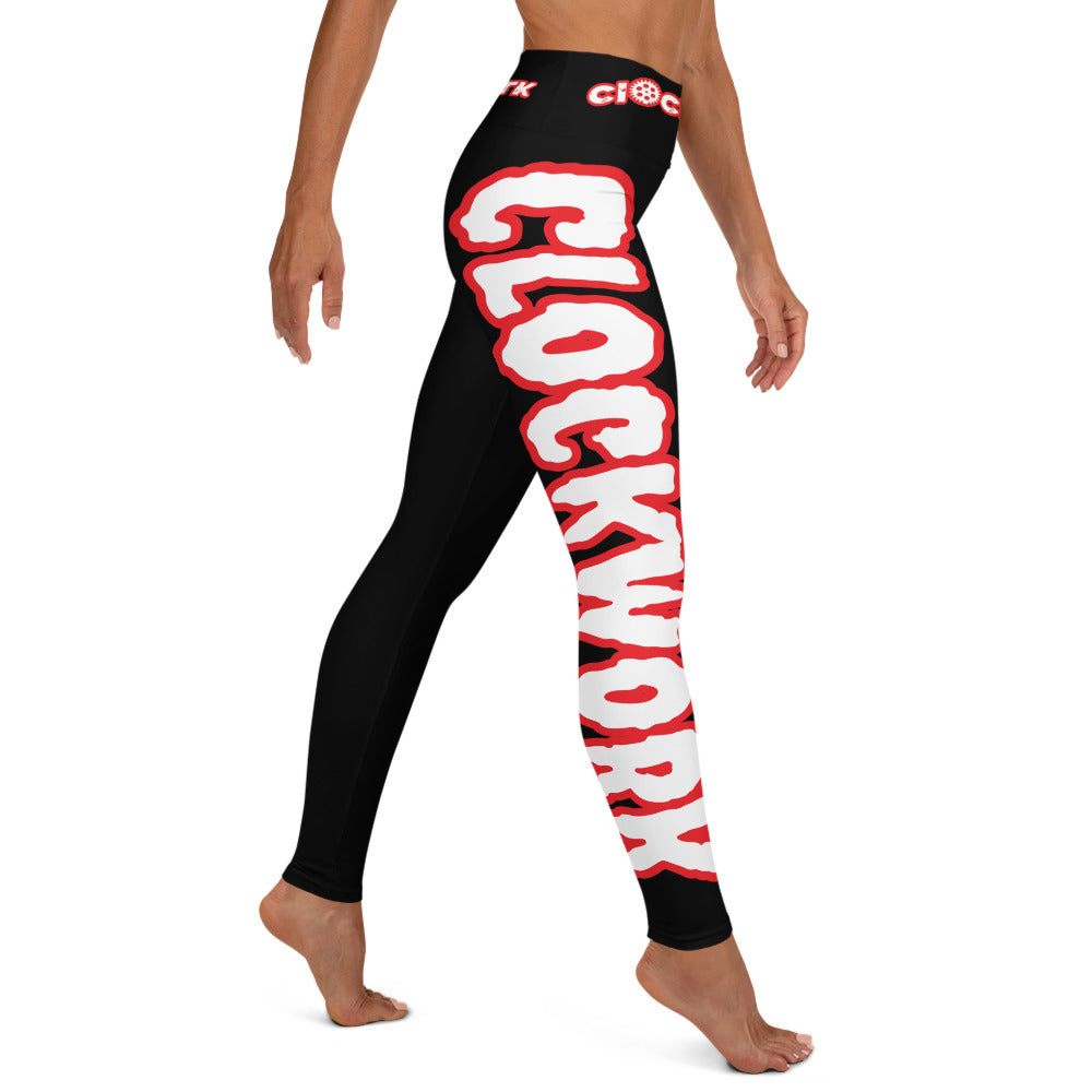 Red Black And White Yoga Leggings