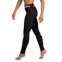 Red Black And White Yoga Leggings