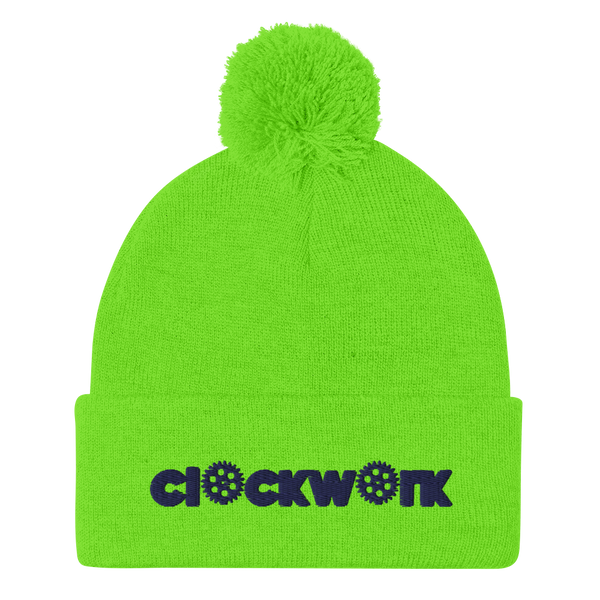 Clockwork Lime Pom-Pom Beanie hat