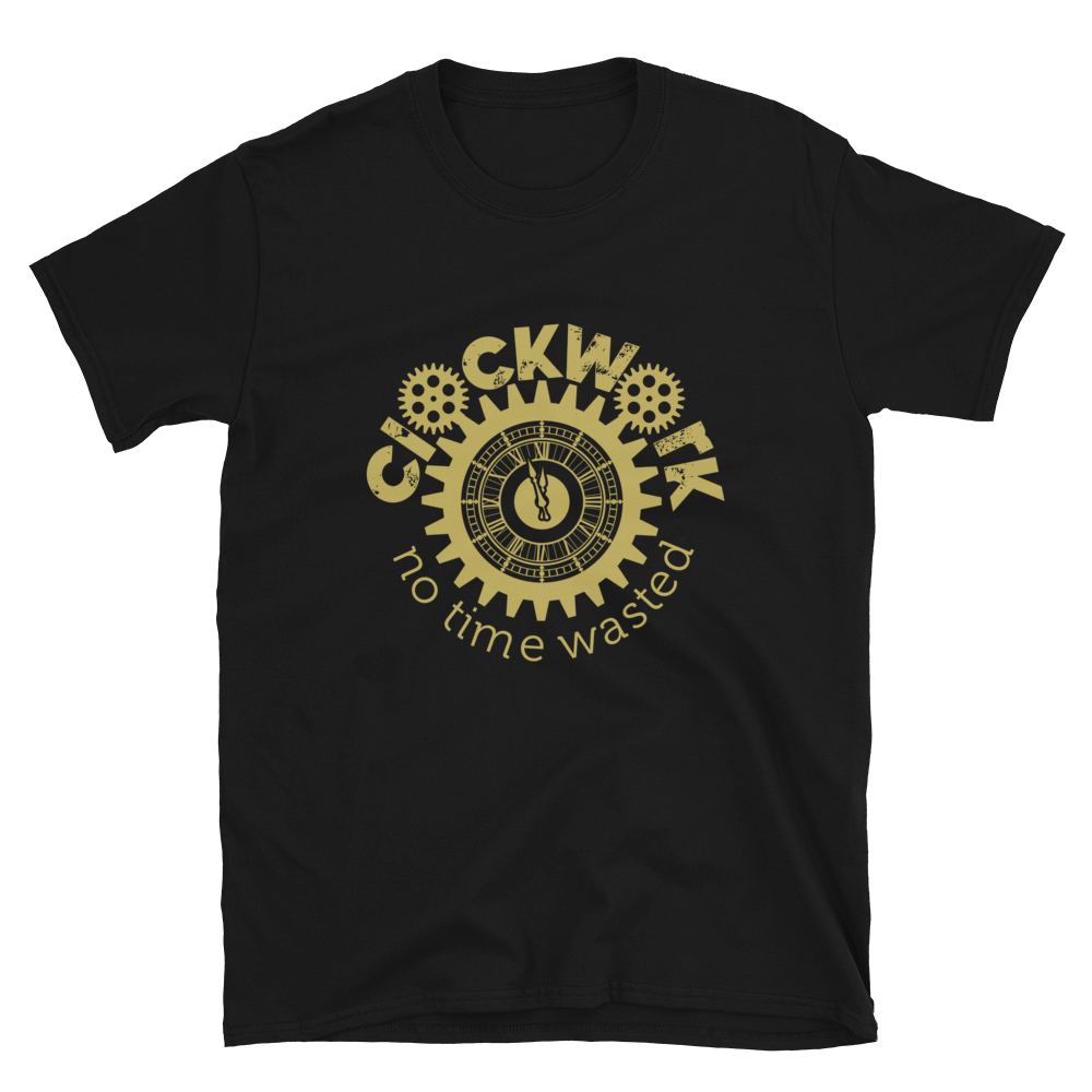 Black and Gold Clockwork Short-Sleeve Unisex T-Shirt