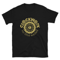Black and Gold Clockwork Short-Sleeve Unisex T-Shirt