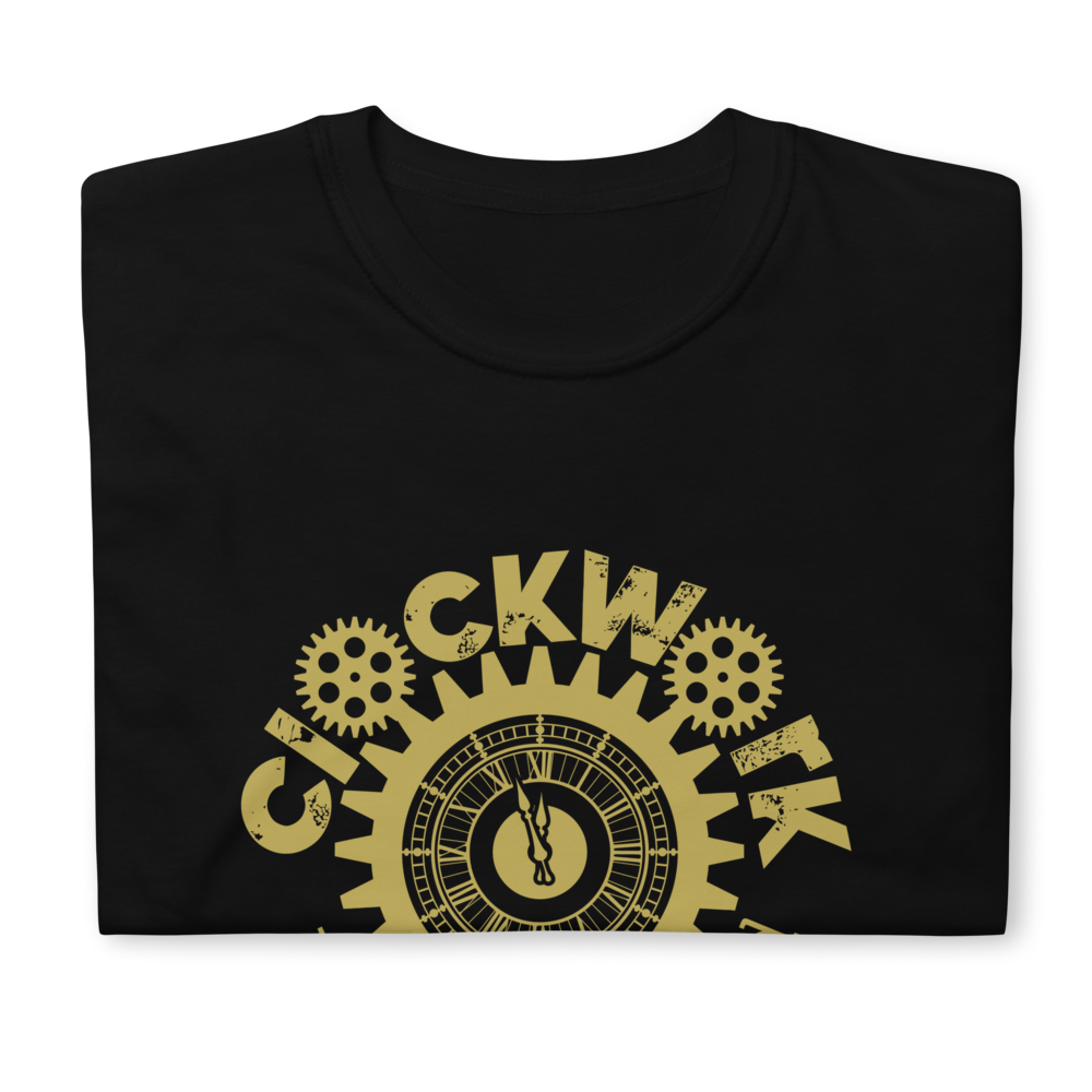 Black and Gold Clockwork Short-Sleeve Unisex T-Shirt