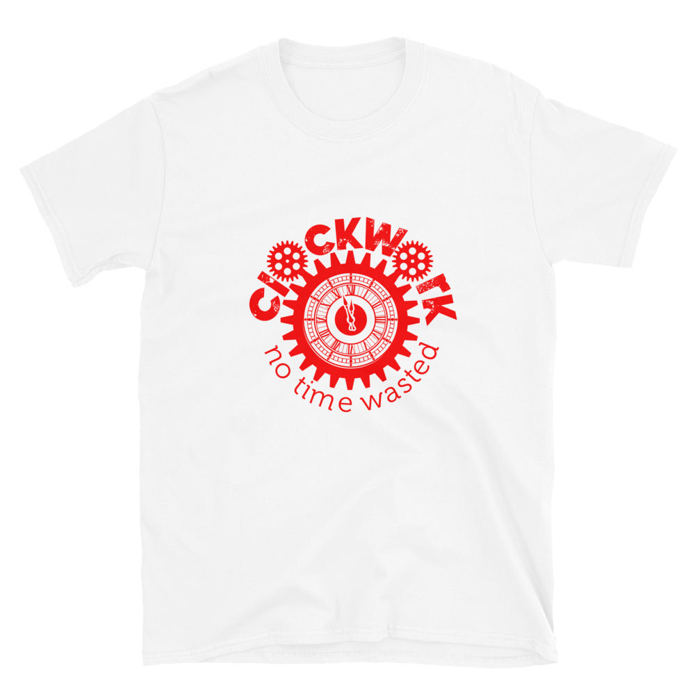 Red Clockwork logo white Short-Sleeve Unisex T-Shirt