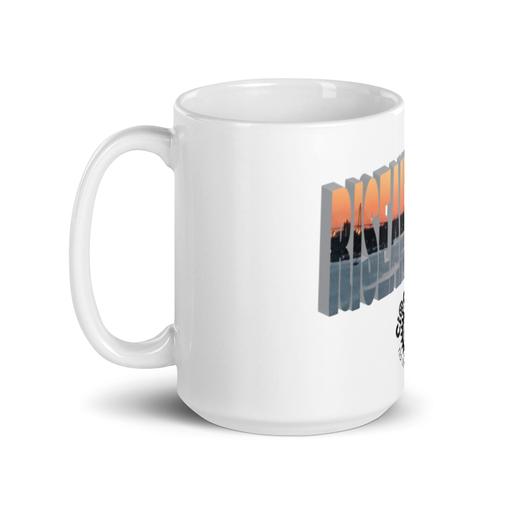 Clockwork Rise And Grind White glossy mug